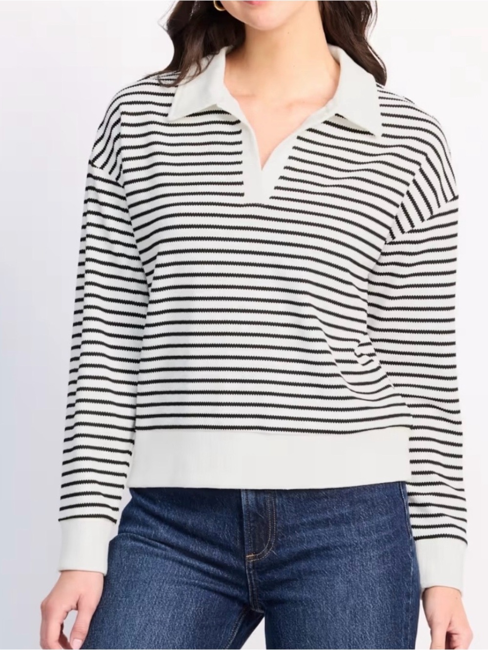 Thread & Supply black and white striped top